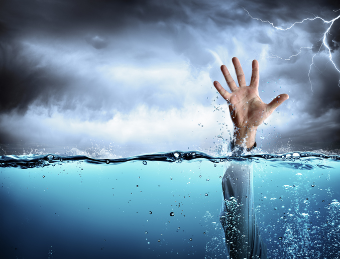 <p>Ex: Someone help him! He’s <strong>drowning</strong></p>
