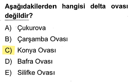 <p>Çukurova, Çarşamba, Bafra ve Silifke kıyıda, akarsuların denizi doldurmasıyla oluşmuştur. <strong>Konya Ovası</strong> ise bir iç ovadır (eski bir göl tabanı ve tektonik kökenlidir).</p>