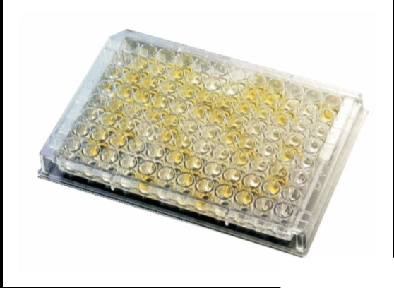 <p>we are looking for a specific target antibody in these samples in the well plate. an antigen is added to the wells first, then all the patient samples with unknown antibodies. Then a secondary antibody linked to an enzyme is added. then a substrate (chromogen) is added. if target antibodies are present and match with antigen, then the enzyme and substrate will produce a color change to quantitatively or qualitatively detect the target. what is this method called?</p>