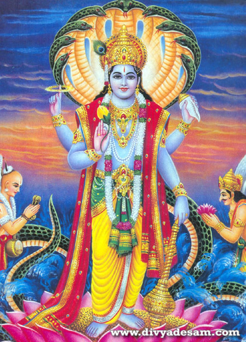 <p>A Hindu god considered the preserver of the world</p>