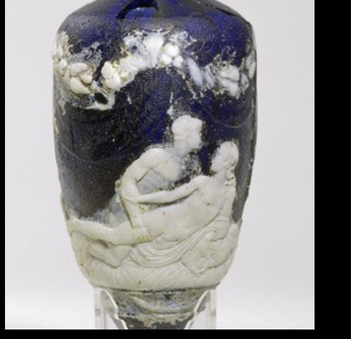 <p>Bottle with sexual scene,</p>