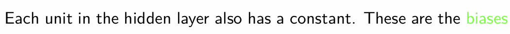 <p>Output layer also has a bias</p>