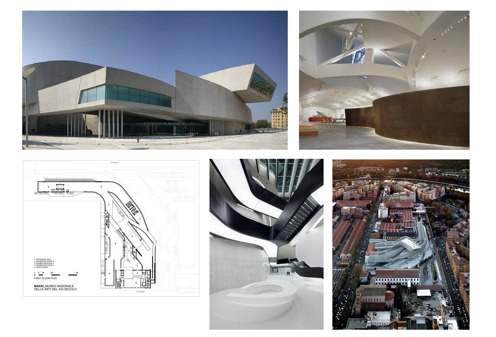 <p>17) Zaha Hadid, MAXXI National Museum of the XXI Century Arts, Rome, Italy, 1998–2010</p>