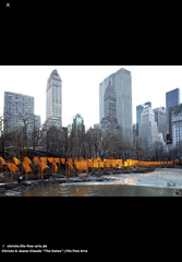 <p>The installation artwork The Gates by Christo and Jeanne-Claude is MOST associated with which type of art?</p>