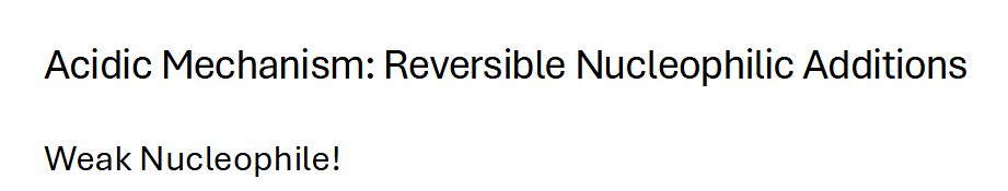<p>And what’s an example of a weak nucleophile</p>