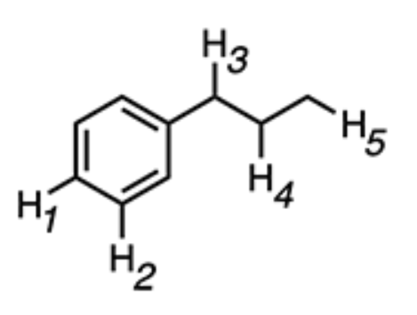 <p>Identify the most acidic hydrogen in the compound below.</p>