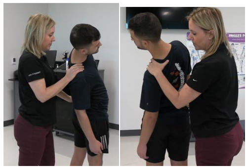 <p><strong>Purpose:</strong> Facet joint involvement</p><p><strong>How to Perform:</strong></p><ol><li><p>pt standing → side bend → rotate toward the test side</p></li><li><p>Apply OP only if pt has no pain</p></li></ol><p></p><p><strong>Positive Test: </strong>reproduction of symptoms</p><p><strong>Interpretation: </strong>Highly sensitive, so a negative test helps rule OUT facet joint involvement</p>