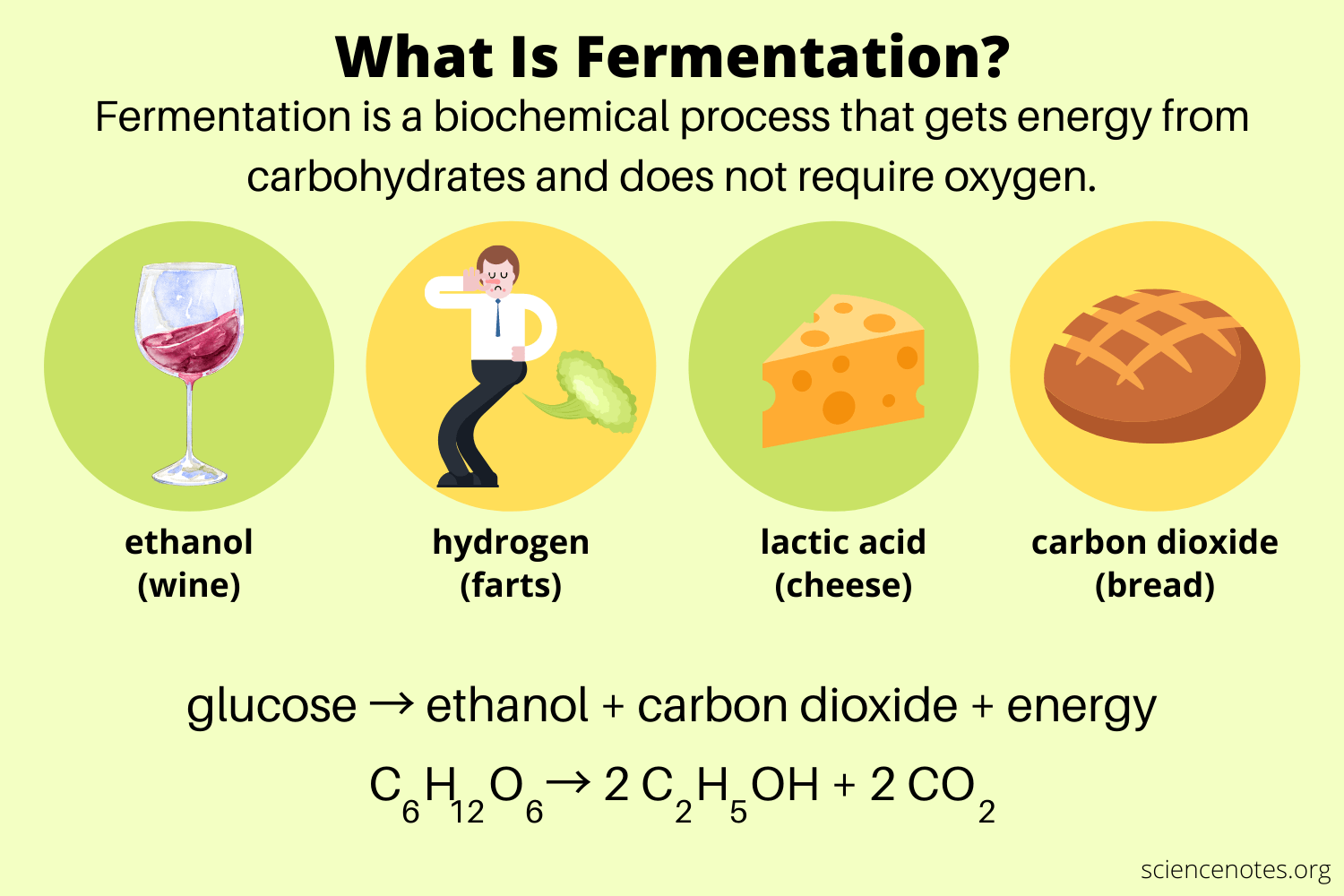 <ul><li><p><span style="background-color: transparent;">A process of producing ATP without oxygen.</span></p></li><li><p><span style="background-color: transparent;">Fermentation and glycolysis <strong>without oxidative respiration</strong> don't require oxygen (anaerobic)</span></p></li></ul><p><strong><u>Types: </u></strong></p>