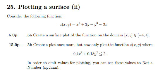 <p>Plotting a surface</p>