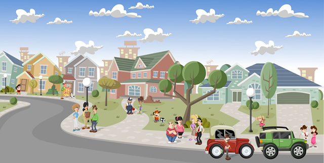 <p>Un quartier</p><p><span><span>Il y a des quartiers défavorisés à Chicago.</span></span></p>