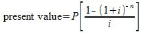 <p><span>What does the P stand for in this formula?</span></p><ol><li><p><span>The number of payments</span></p></li><li><p><span>The fixed payment amount</span></p></li><li><p><span>The present value</span></p></li><li><p><span>The future value</span></p></li></ol><p></p>