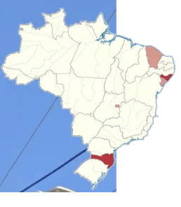 <p><span>Alagoas, Santa Catarina</span></p>