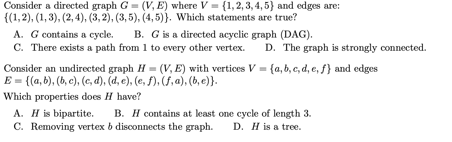 <p>Can be multiple correct or none</p>
