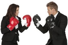 <p>A struggle between a character and an outside force</p>