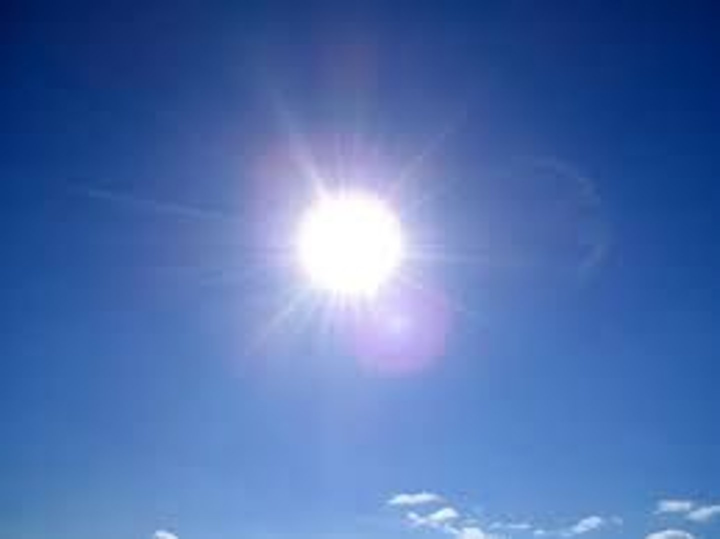 <p>only sunshine, no clouds in the sky</p>