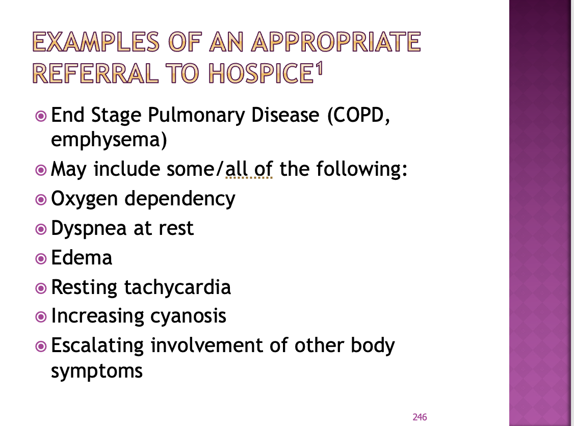 <p><span>When would edema really concern you and you think its ends stage heart failure: when we see it up to their knee or above the knee (we call the doc if they gait a couple pounds) if you see this park it with a pen to track</span></p><p style="text-align: left;"></p><p style="text-align: left;"><span>What if they don’t want to get care: the toxins will build up</span></p>