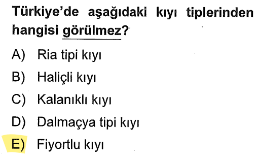 <p>Fiyort ve Skyer tipi kıyılar <strong>matematik konum (enlem)</strong> nedeniyle sadece kutuplara yakın, buzul aşındırmasının deniz seviyesine indiği yerlerde görülür. Türkiye bir orta kuşak ülkesidir.</p>