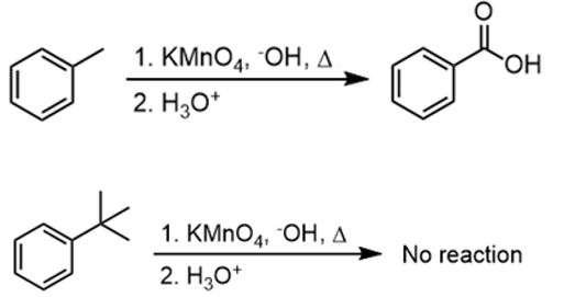 <p>adds carboxylic acid at benzylic position, cuts off the rest</p>