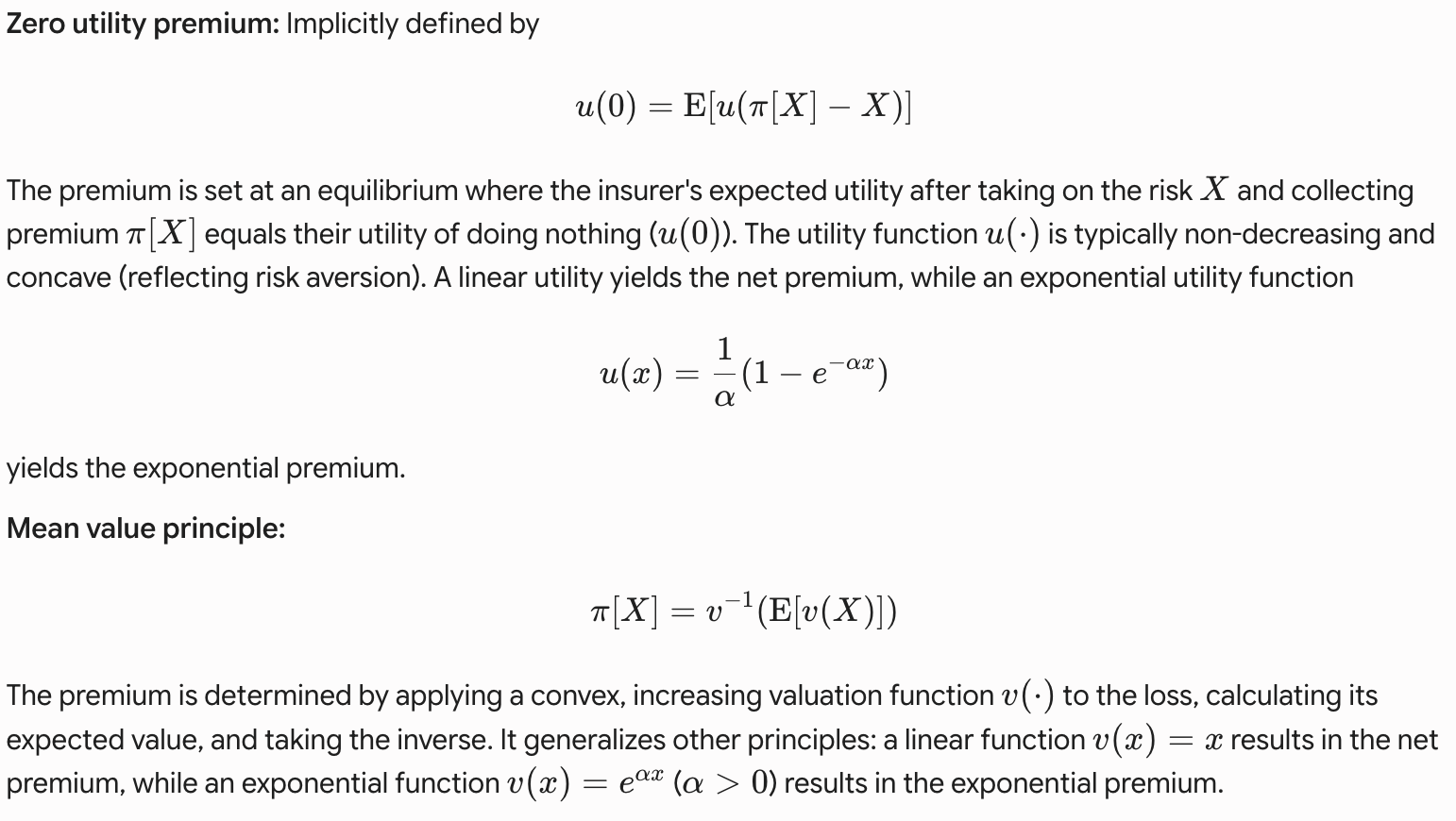 <p>In these two premium principles, the ‘parameter’ is a function</p>