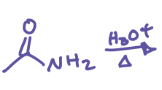 <p>Amide + H3O+ & heat</p>