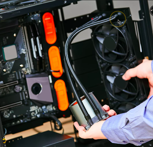 <ul><li><p>Coolant absorbs heat from CPU</p></li><li><p>Moves to radiator → cooled by fans</p></li><li><p>Used in <strong>high-performance systems</strong> (gaming, overclocking)</p></li></ul><p></p>