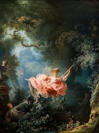 <p>Emphasized lighter, secular aesthetic with pastels and themes of nature, romance, unlike dramatic religious emphasis of baroque art. Claude-Henri Watelet.</p>