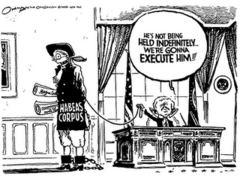 <p>allows people detained by the government to know why they are being held "if you are being detained by the govt., you have the right to know why"</p><p>i. only for rebellion can they only suspend this right</p>
