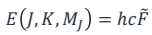 <p>Where F (the energy term) is in wavenumbers.</p>