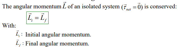 <p>net torque is 0 since net torque = to the rate of change of the angular momentum, and since angular momentum remains constant, net torque is 0</p>