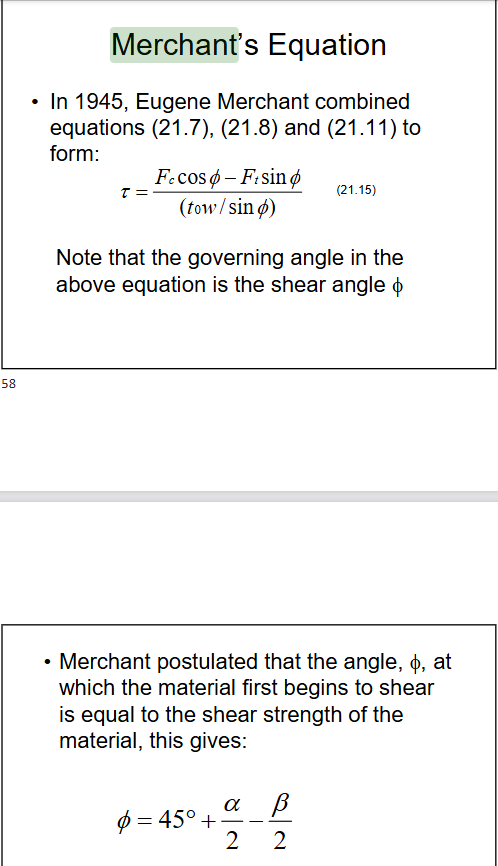 <p>alpha = rake angle</p>