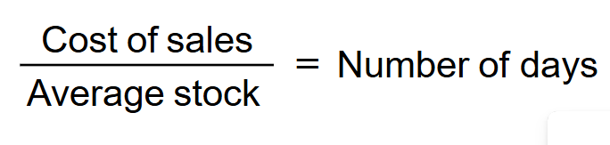 <p>how efficiently a business turns stocks into sales</p><p>average stock = (opening stock + closing stock)/2</p>