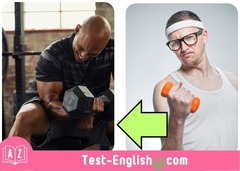 <p>He is _____. He's goes to the gym every day.</p>