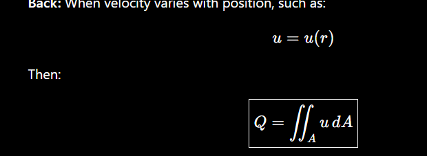 <p>When velocity varies with position, such as:</p><p>u=u ( r) </p><p></p>