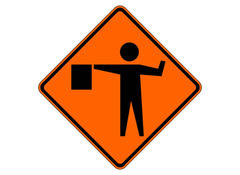 <p>a construction flagger is ahead</p>