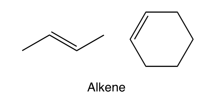 <p>at least one C=C double bond</p>