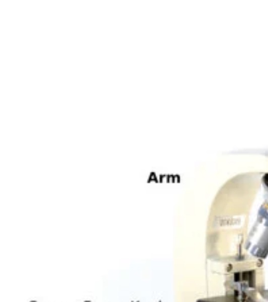 <p>The side part of the microscope, and it helps support and carry it.</p>