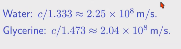 <p>use v= c/n for both </p>