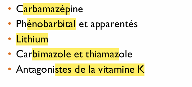 <p>pas à proscrire </p><p>effet tératogène sur et certain mais on peut utilisé, mesure de précaution à prendre, suivi de la grossesse </p><p>(pas pcq on prend un médoc tératogène que fœtus malformé) </p>