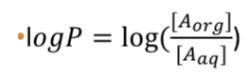 <p>how lipophilicity is calculated</p><ul><li><p>partition coefficient of the <strong>unionized form</strong></p></li></ul><p></p><ul><li><p>+ logP = <strong>lipophilic</strong></p><ul><li><p>ex) Isopentanol → logP ~ 1 (10:1 ratio of octanol:water)</p></li></ul></li><li><p>- logP = <strong>hydrophilic</strong></p><ul><li><p>ex) Methanol logP ~0.7 (1:7 ratio of octanol:water)</p></li></ul></li><li><p>Equal partitioning when logP = 0</p></li></ul><p></p><ul><li><p>find where something wants to be (octanol or water) by shaking everything up and see where the molecule wants to be (aq or organic) → good to know for extraction and sample prep</p></li></ul><p></p>