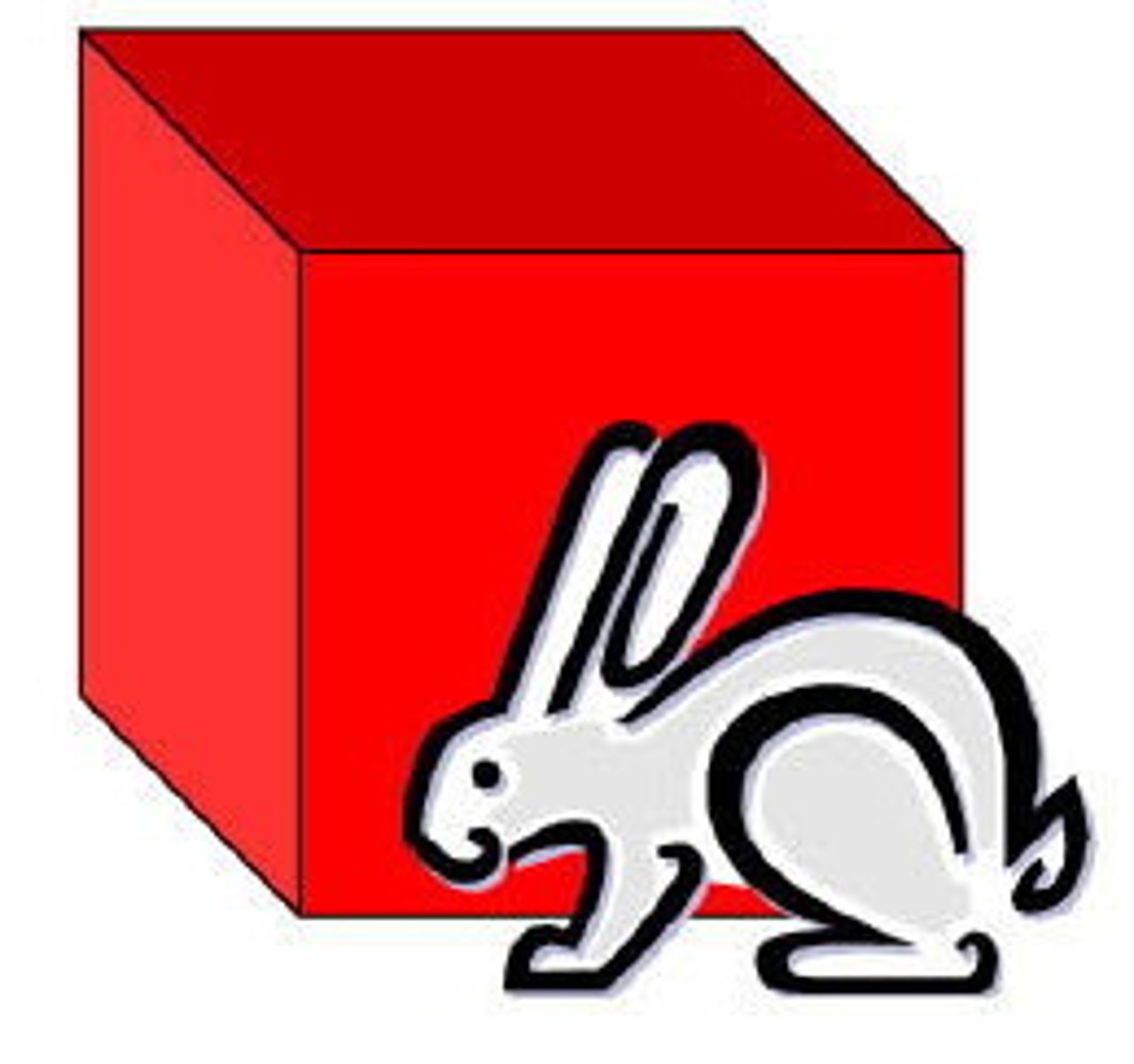 <p>el conejo está ... la caja</p>