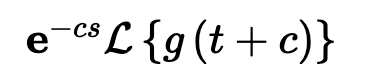 <p>F(s) = L { f(t) }</p>