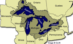 <p>A large body of water surrounded by land</p>