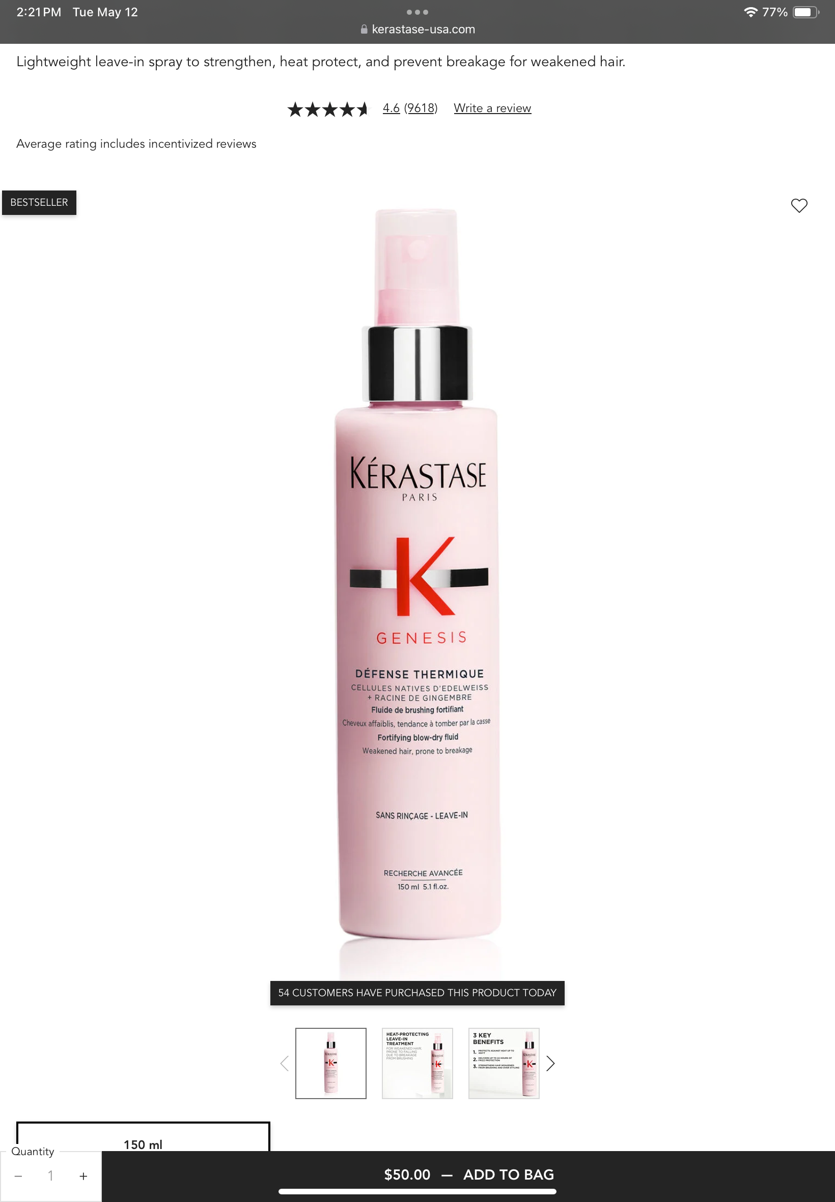 <p>GENESIS DEFENSE THERMIQUE HEAT PROTECTING SPRAY</p>