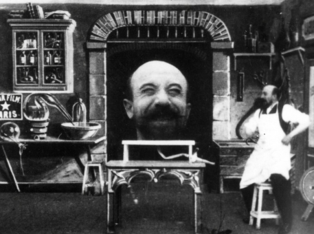 <p>Created by George Méliès, exposing one section of film multiple times to place several images on top of each other. (In-camera editing)</p>