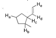 <p>In the molecule shown below, determine which of the highlithed C-H bonds (from a to e) is expected to have the lwoest bond dissociation energy. </p>