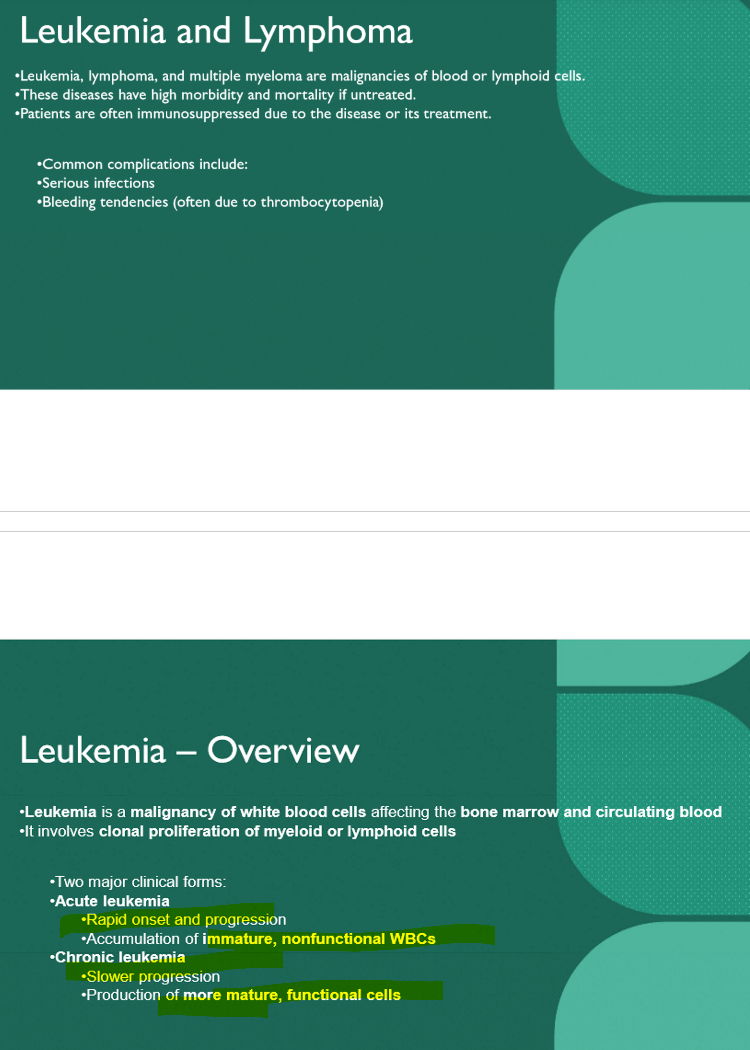 <p>Malignancy of white blood cells </p>