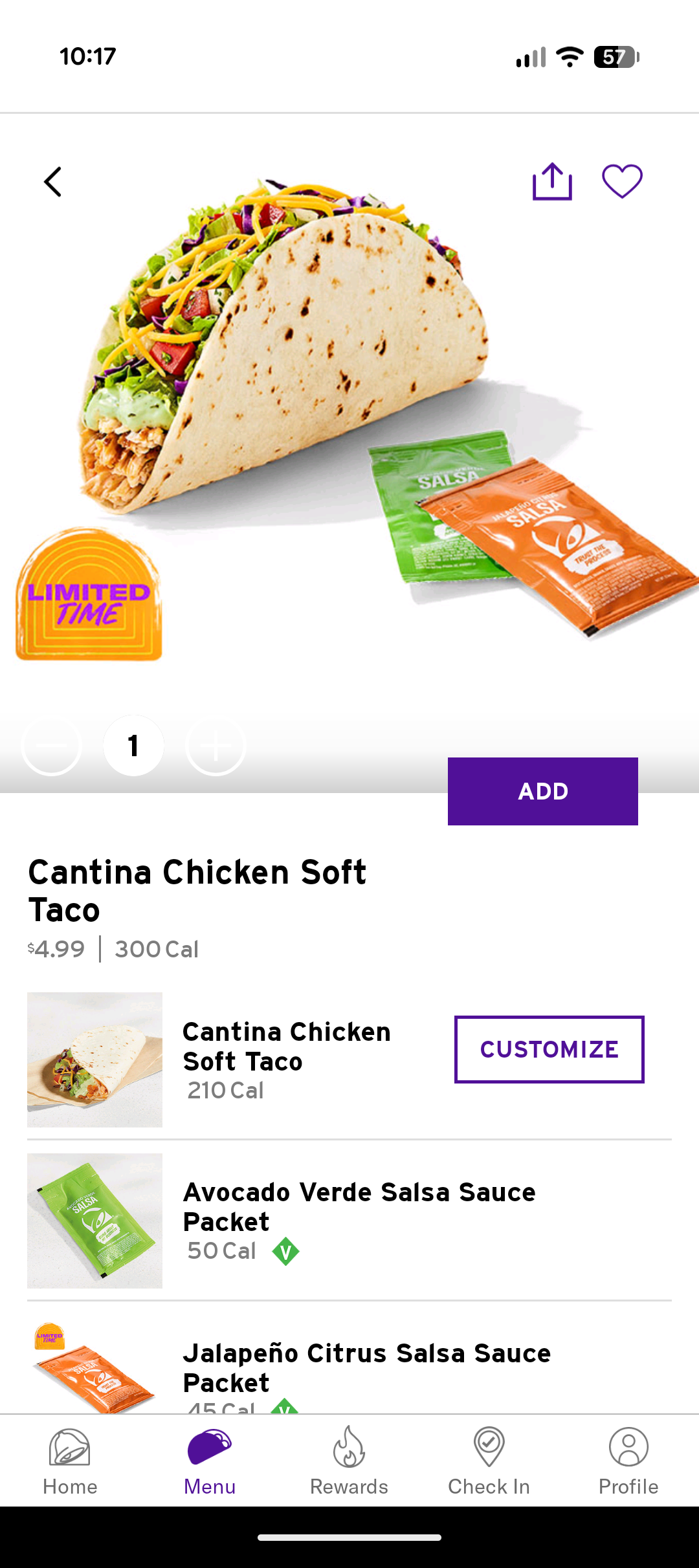 <p>Chicken Soft Taco</p><p></p>