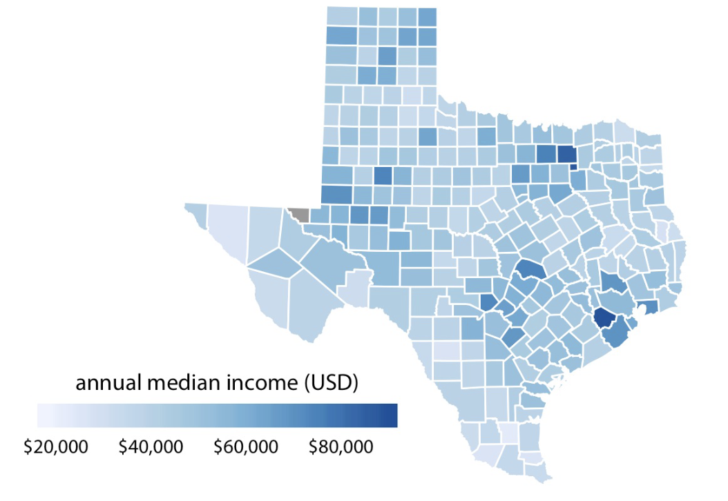 <p>Use color to represent data values, such as income, temp, or speed<br><strong>Sequential Color Scale</strong> should indicate:<br>- Which values are larger or smaller than others<br>- How distant two specific values are from each other</p>