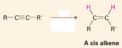 <p>alkyne --> cis (Z) alkene</p><p>reduction to cis-alkene</p>