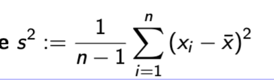 <p>essentially the average squared difference from the mean.</p><p>− division by n − 1 instead of n </p><p>− also sensitive to outliers.</p>